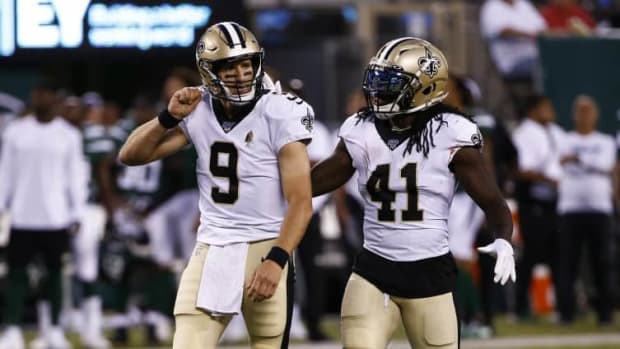 Drew Brees and Alvin Kamara